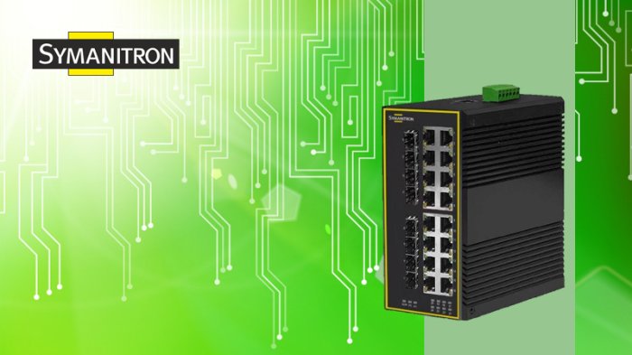 Анонсирован управляемый промышленный коммутатор SYMANITRON с 16 PoE и 8 SFP портами для систем безопасности